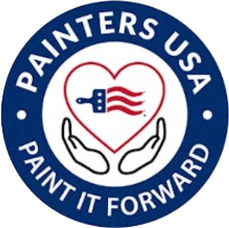 Badge that says Painters USA, Paint It Forward